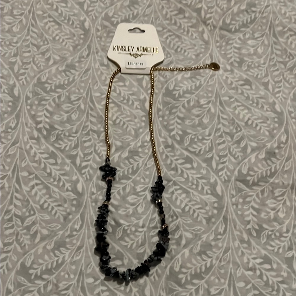 Kinsley Armelle Black and Gold Adjustable‎ Necklace